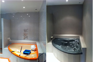 Rénovation salle de bain en béton ciré